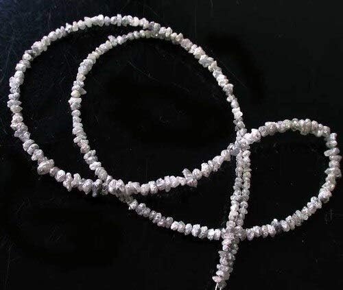 22cts Natural Platinum Druzy Diamond Bead Strand | 2.25x2x1.4mm to 4.25x2x3mm | for Jewelry Making