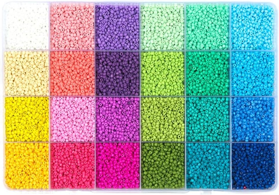 24 Grid Macaron Color 4mm Boxed Glass Beads DIY Bracelet Necklace Set