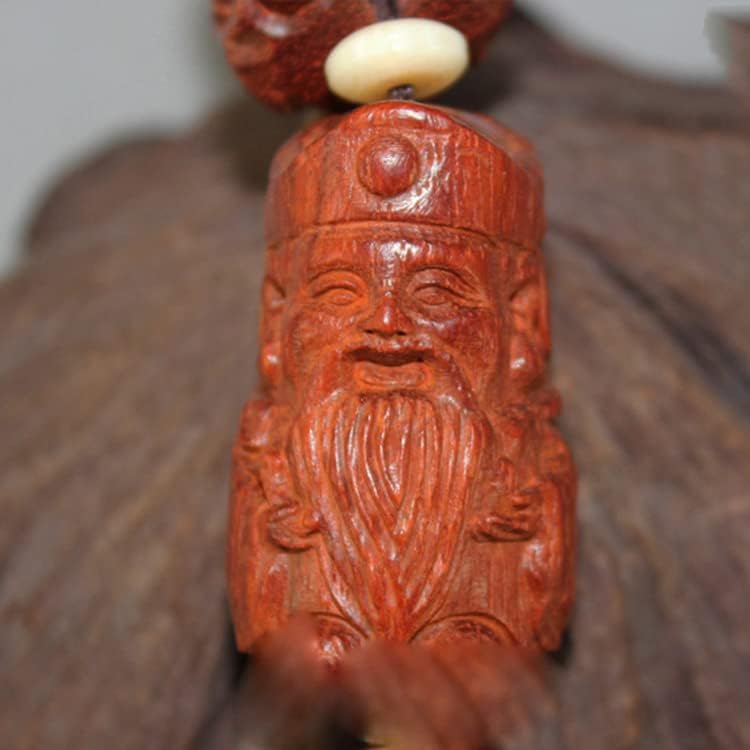 Mascot Wooden Crafts Wood Carving Art Wood Decoration Artwork 印度小叶紫檀福禄寿手把件 摆件 雕刻小摆件 手把件(印度小叶紫檀福禄寿手把件)