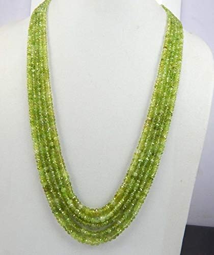 13 inch natural beads strand of 2-5mm faceted rondelle tsavorite green garnet gemstone beads for DIY jewelry - necklace, bracelet, earring, ring.
