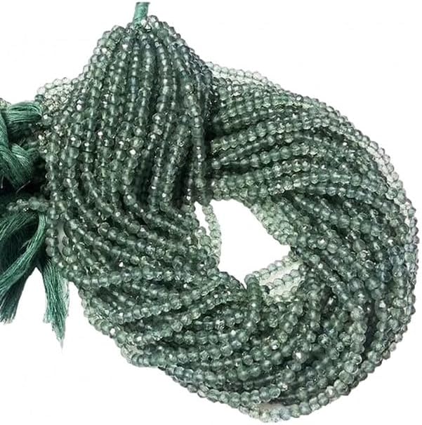 Green Amethyst Beads, Micro Faceted Beads, Coated Crystal Beads, Rondelle Beads, 4mm Beads, 14 Inch lot of 10 Strands CHIK-STRD-94321