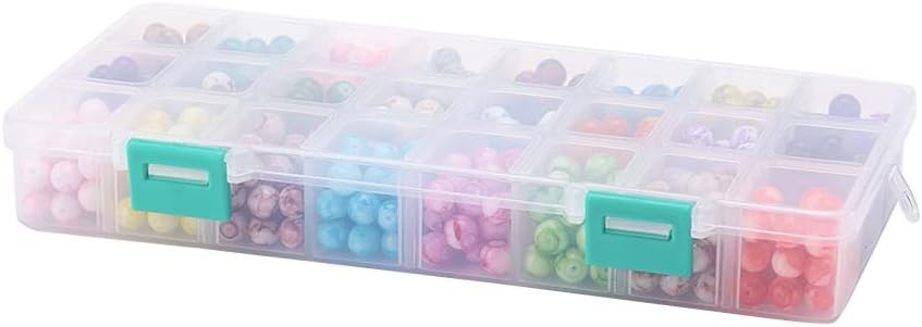 Marycan Mixed Color Glass Beads Boxed 24 Colors Round Beads Bracelet Earrings Making Materials DIY Jewelry Accessories for All People