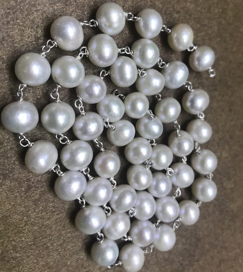 Natural WHITE PEARL roundelle smooth Beads 8-MM 21 inch long string jewelry making gemstone beads for necklace bracelet