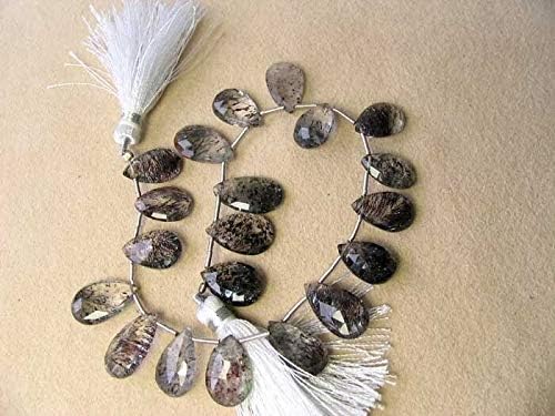 Cacoxenite Quartz Faceted Briolette Bead Strand 109898 for Jewelry Making