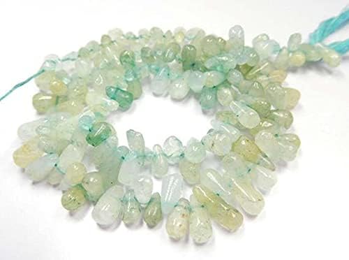 13 inch Strand of Natural Aquamarine Free Size Teardrop Faceted briolette Beads for DIY Jewelry Making. |BRIO_00709