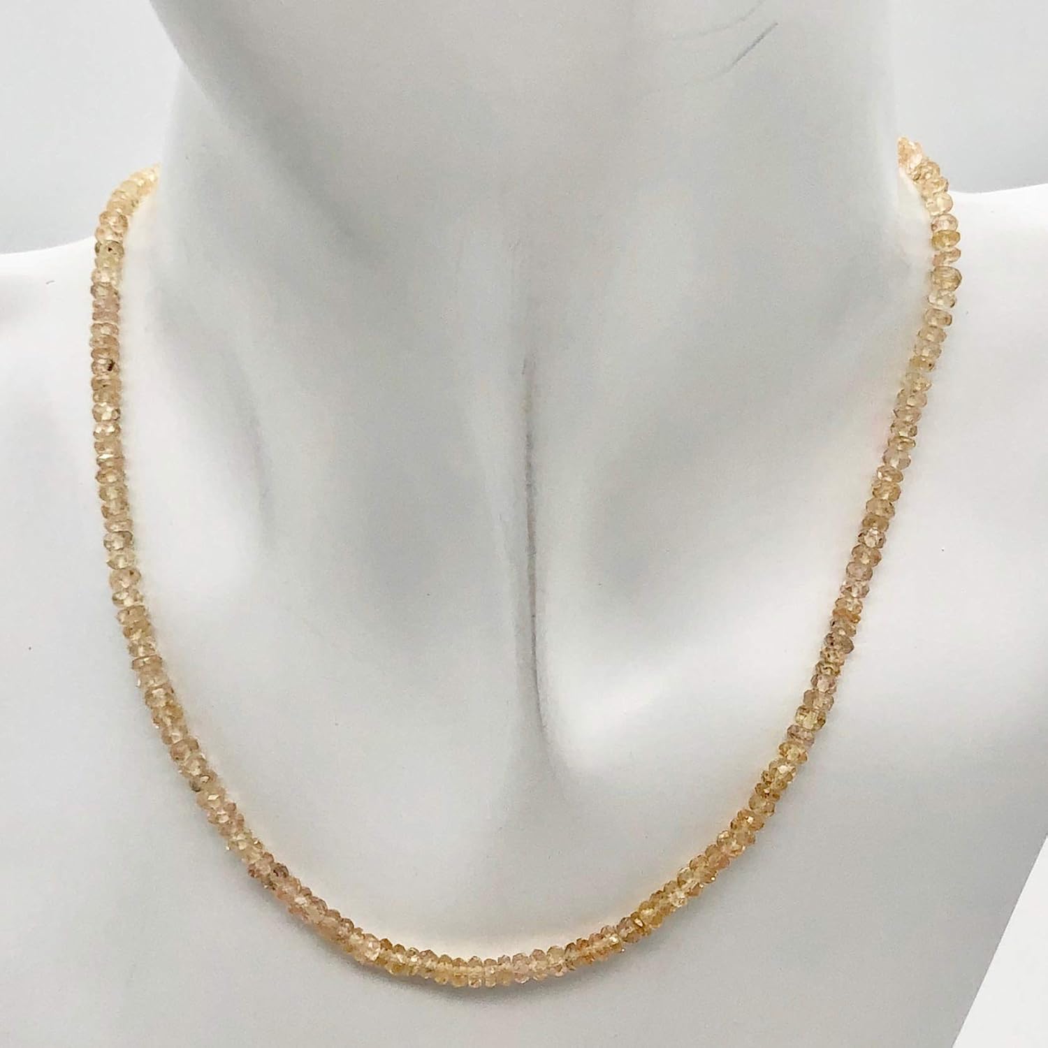 Natural Imperial Topaz Faceted 3mm Roundel Bead 11 inch Strand for Jewelry Making