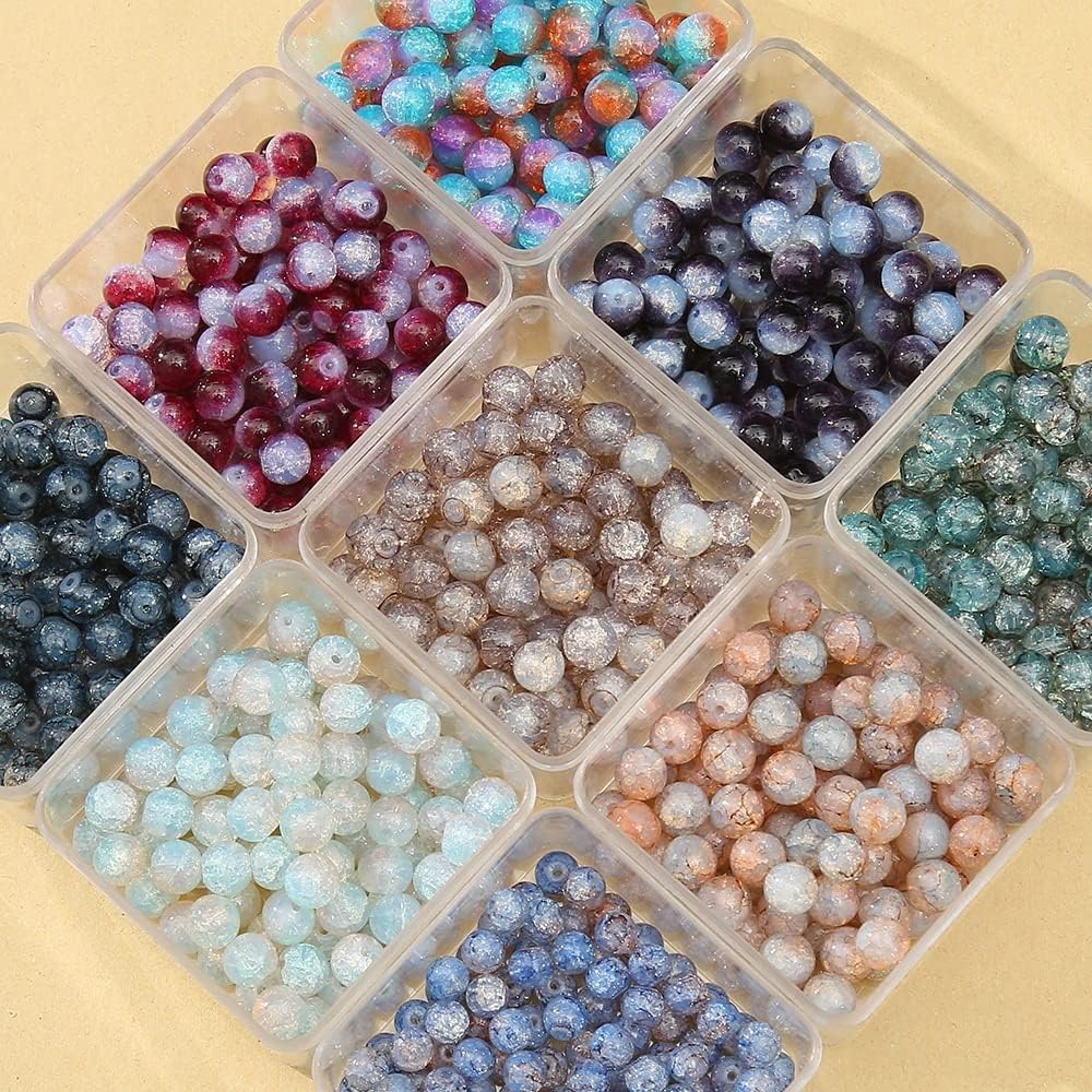 Accessories DIY String Material 10mm Glazed Beads Chalcedony Loose Beads Baked Jewelry(E) (Black 10mm)