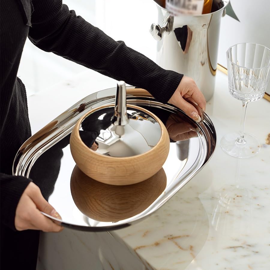 Tray Stainless Steel Dining Tray Light Luxury Towel Accessories Storage Tray Home Bathroom Hand Sanitizer Aromatherapy Tray Serving Trays