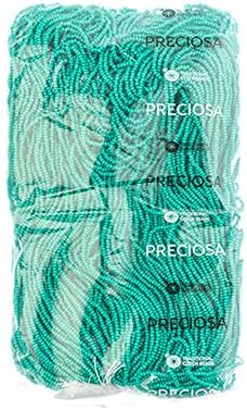 Czech Glass Seed Beads 10/0 (2.3mm Diameter) Terra Intensive Dark Green Strung DIY Jewelry Making Beads - 500g Bulk Bag by Preciosa (Jablonex)