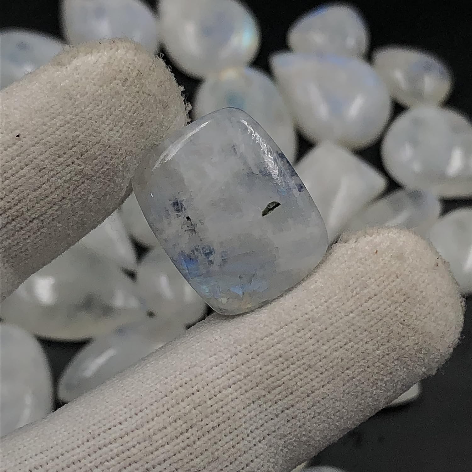 Natural WHITE RAINBOW MOONSTONE Gemstone Loose Cabochon Lot For Jewelry Making, Loose Gemstone For Ring, Earring & Pendant Necklace, Jewelry Making Cabochons, Healing Gemstones