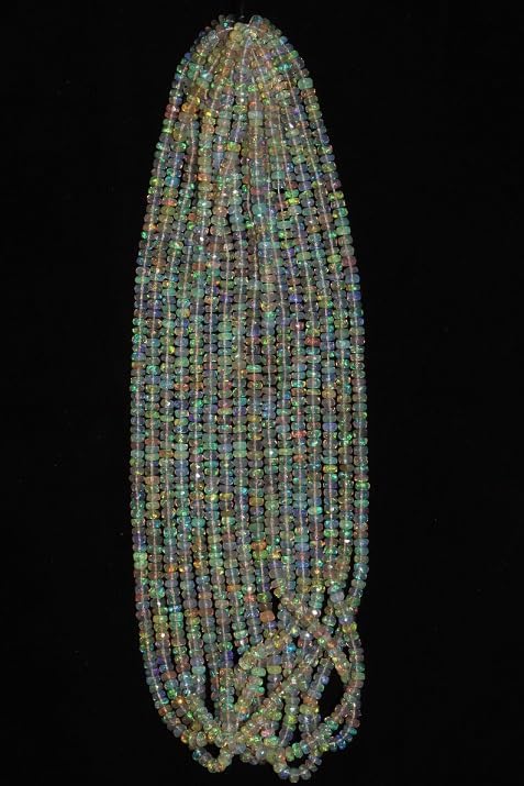 Ethiopian Opal Faceted Rondelle Bead 3-5mm Fire Opal Bead Flashy Opal Beads Strand Opal Rondelle Beads for Making Jwelery