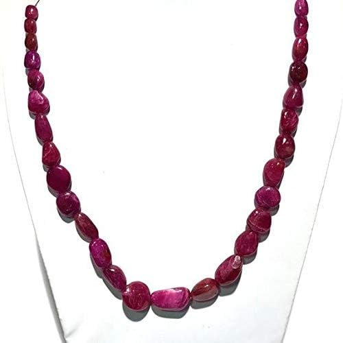 Ruby Beads Tumble Necklace,Tumble Beads, Glass Filled Ruby Size 7 to 20 mm - 14