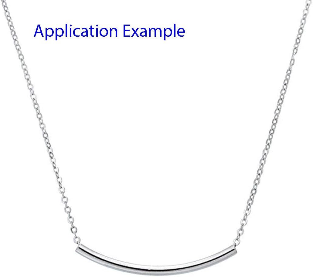 30pcs Adabele Authentic 925 Sterling Silver Curved Noodle Tube Loose Beads 35mm x 2mm (Hole ID 1.5mm) Connector for DIY Craft Jewelry Making SS240-35