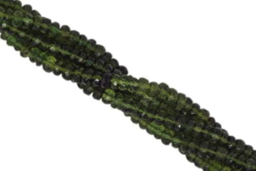 Ombre Green Tourmaline 4mm Hand Faceted Rondelles 13