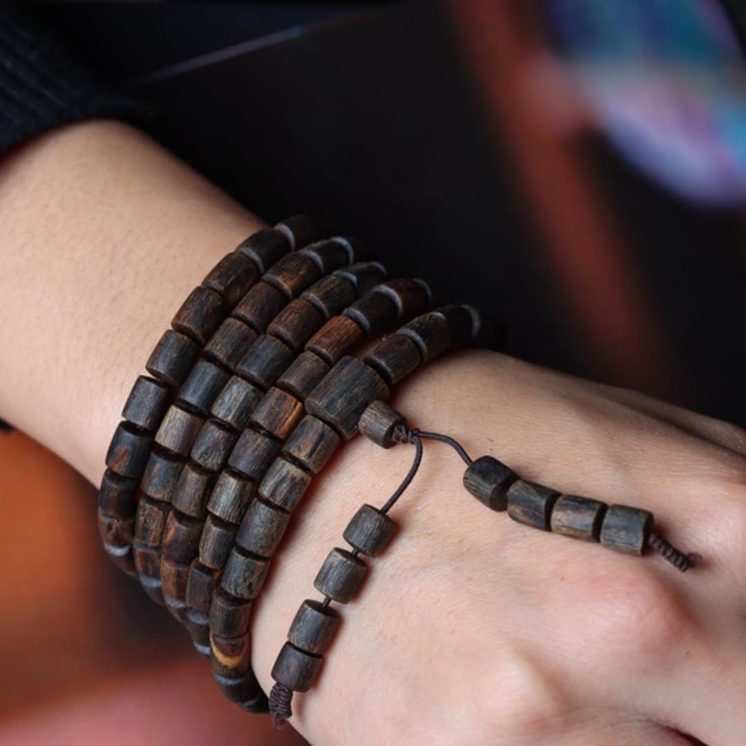 Vietnam Nha Trang Purple Agarwood Old Material Barrel Beads 7 * 8mm*108 Pieces Fully Oily Paste-Like Floral Scent Sinkable Grade