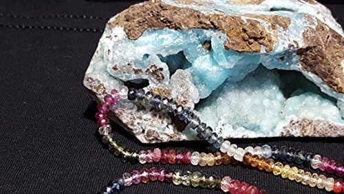 natural multi color umba sapphire micro faceted rondelle beads 4 to 4.5mm 16 in