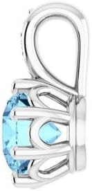Platinum Aquamarine & Diamond Pendant