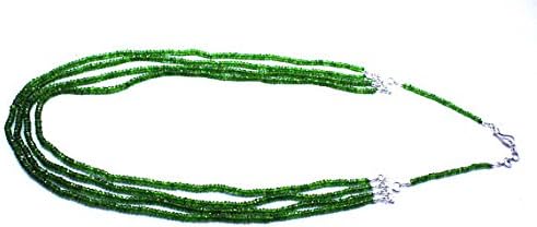 natural chrome diopside rondelle faceted beads 232.40 carat 3-4mm 25'' 4 strand