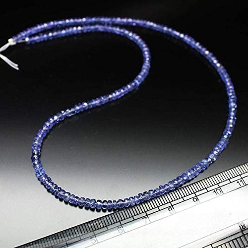 Blue Tanzanite Micro Faceted Rondelle Gemstone Loose Craft Beads Strand 14 Inch Long 3mm Code-HIGH-27207