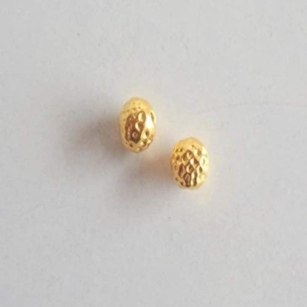 Solid 22K/18K Yellow Fine Gold 5 MM 60 Pieces Dotted Round Beads For Personalized Jewellery And Jewellery Customization