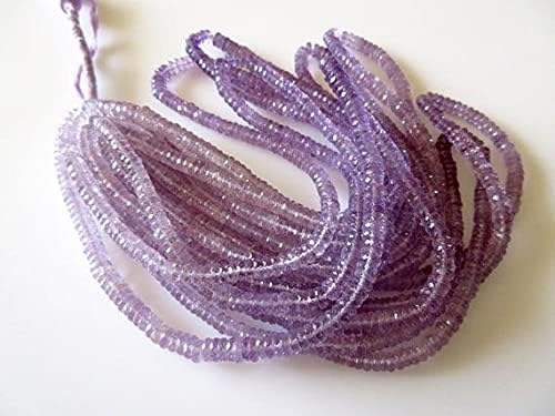 Faceted Pink Amethyst Tyre Rondelle Beads, 5mm Natural Amethyst Beads, 16 Inch Strand