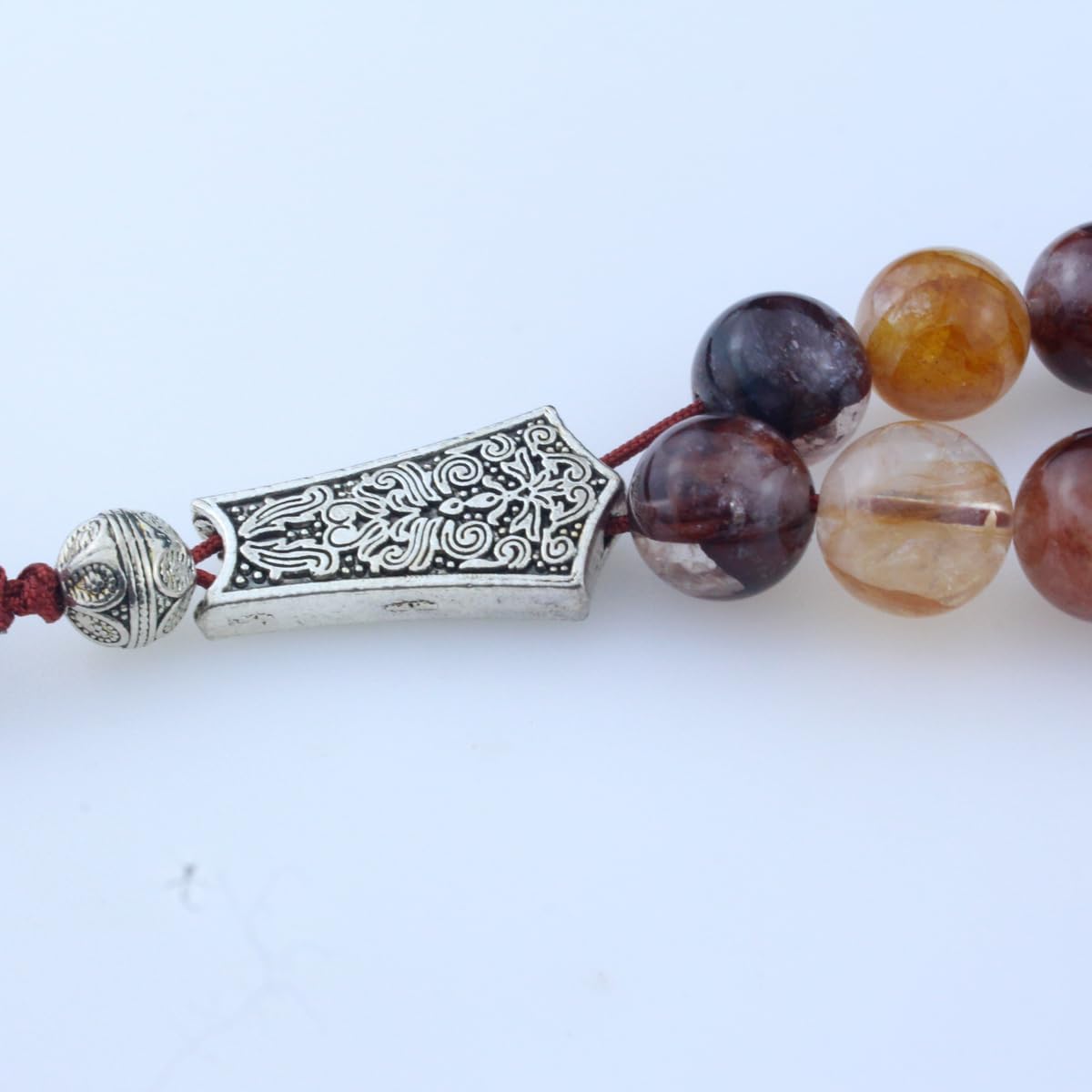 Muslims Islamic Dhikr Tasbeeh Tasbih Prayer Beads, 33 Crystal Colorful Quartz Beads with Tassel