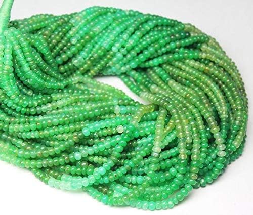 Natural Shaded Green Chrysoprase Smooth Jade Micro Faceted Loose Gemstone Craft Beads Strand 14 Inch Long 4mm Code-HIGH-203