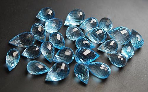 4 pcs,sky blue topaz micro faceted drops shaped briolettes,16.5-17mm