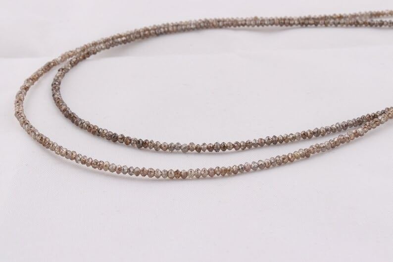 Natural Champagne Diamond Faceted Rondelle Beads 1.8-2.2 mm Brown Diamond Faceted Beads Diamond Rondelle Beads