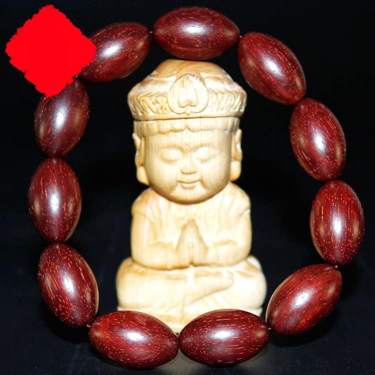 Mascot Wooden Crafts Wood Carving Art Wood Decoration Artwork 印度小叶紫檀枣珠收藏 紫檀桶珠佛珠(小叶紫檀橄榄手串20*13)