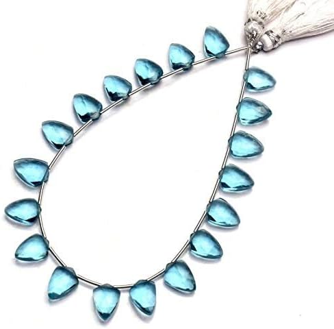 GEMZ 10 inch Strand of Natural Teal Blue Aquamarine Quartz tie Shape Faceted Cut Blue Color briollete Beads for DIY Jewelry Making- Earring Necklace Bracelet.