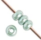 Czech Glass Seed Beads 10/0 (2.3mm Diameter) Opaque Green Turquoise Luster Strung DIY Jewelry Making Beads - 500g Bulk Bag by Preciosa (Jablonex)