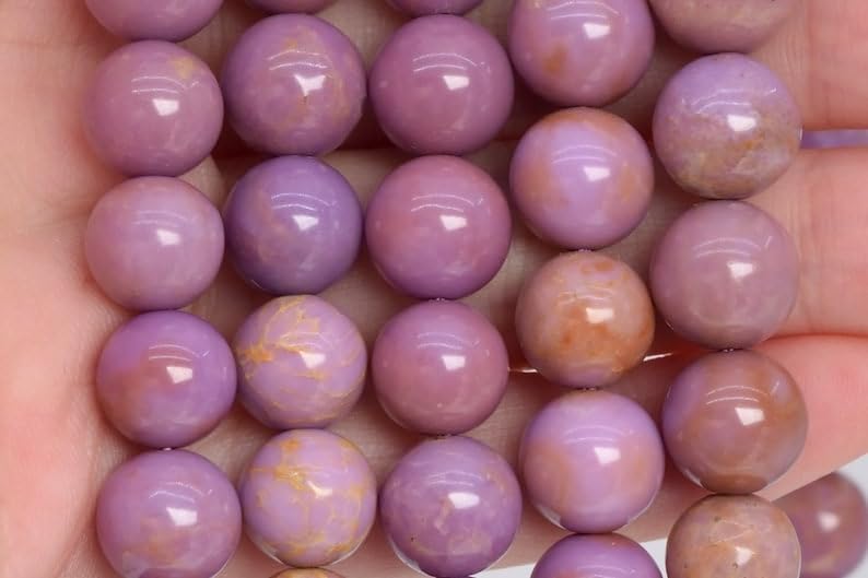 13 inch Strand of Natural gem Phosphosiderite, 8-9mm Round Smooth Beads for DIY Jewelry Making. | Beads_06176, As Per Photo