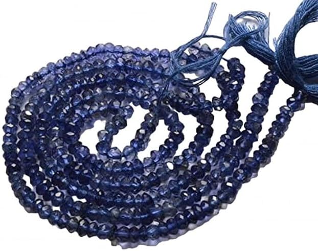 13.5 Inch Natural Iolite Beads Micro Faceted Rondelles Beads - Micro Faceted 2.5-3 MM lot of 5 Strands Chik-STRD- 92032