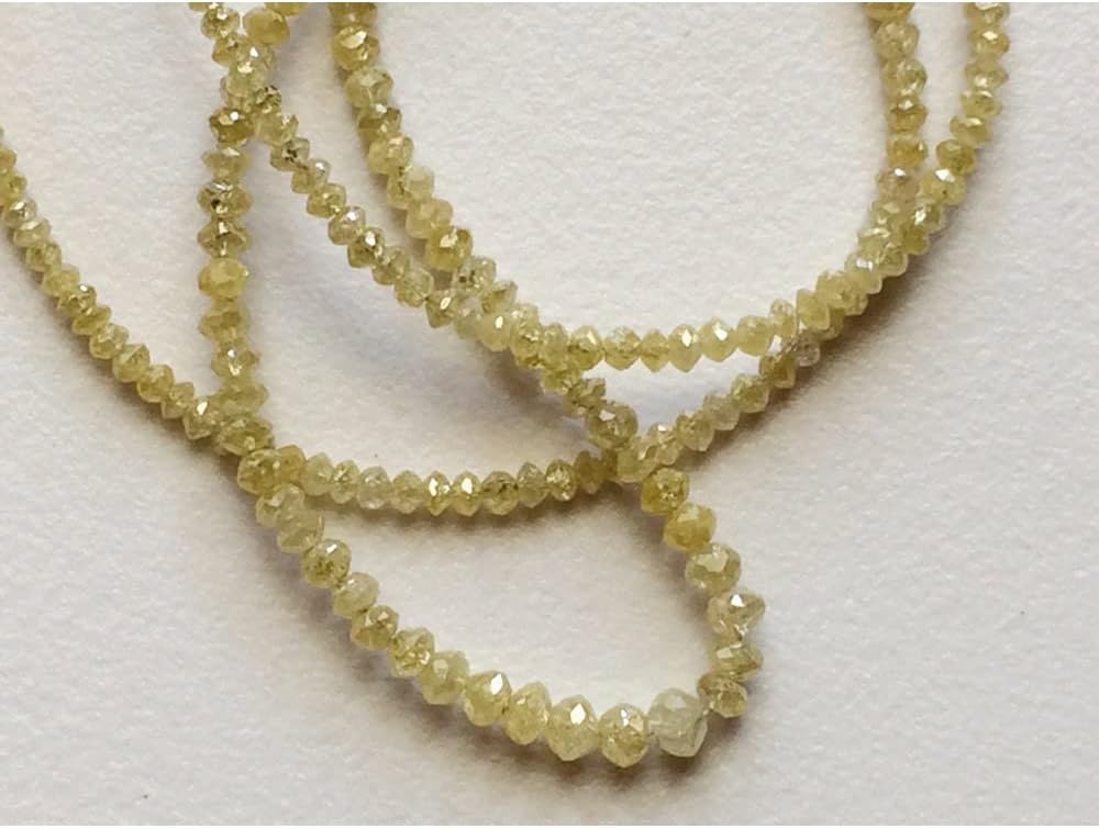 3mm Yellow Sparkling Faceted Diamond Beads, Conflict Free Diamonds Rondelle For Jewelry, Yellow Diamond Beads (2Pcs To 5Pcs Options), 3 MM