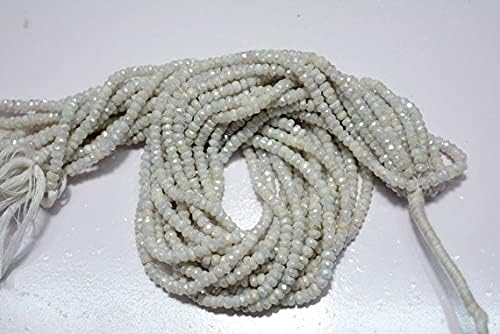 Silverite Beads, Faceted Rondelle Beads, White Silverite Rondelles, Gemstone Beads, 14 Inch Strand, 4mm