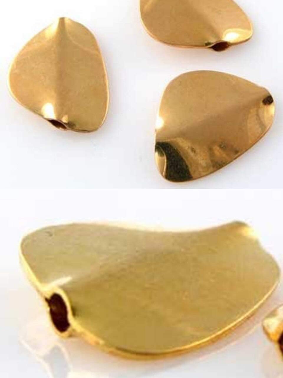 1 Designer 20x15x3mm Petal 20K Gold 2.58 Gram 9505 for Jewelry Making