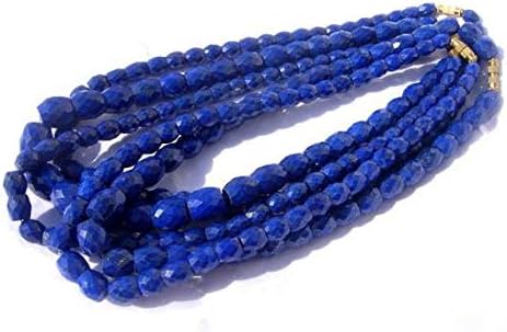 Full 16 Inches Strand. - AAA Natural Undyed Lapis Lazuli Faceted Puffy Oval or BaHIGHel Beads Size 8x7.5-11x9mm Code-HIGH-41228