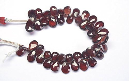 6 inch 8x13-8x17mm natural red garnet faceted pear shape briolette beads strand