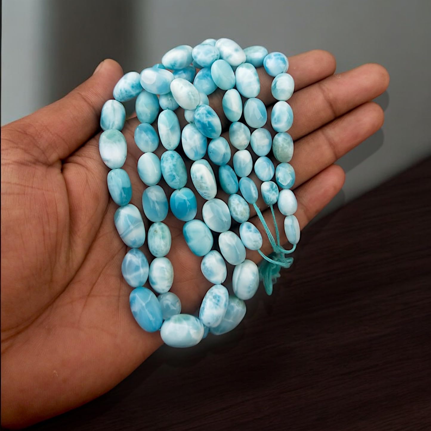Natural Larimar Loose Tumble Beads, Larimar Smooth Beads, Larimar AAA+ Super Quality Larimar Tumble Gemstone Beads, Jewelry Making Craft by VGA GEMS