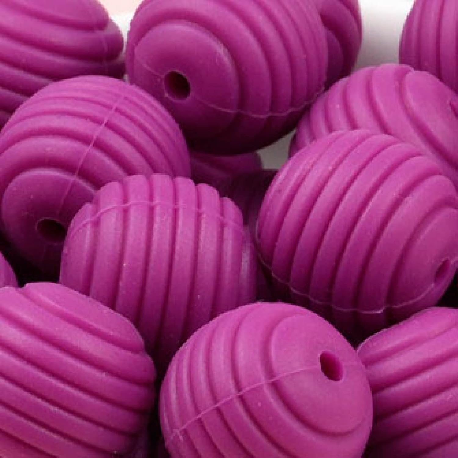 Silicone Beads Bulk Shapes 15mm for Keychain Making Round Rubber Beads Colorful Silicone Loose Pearl Beads for DIY Necklace Bracelet Honeycomb Jewelry Making Crafts 30 Pieces (Black)