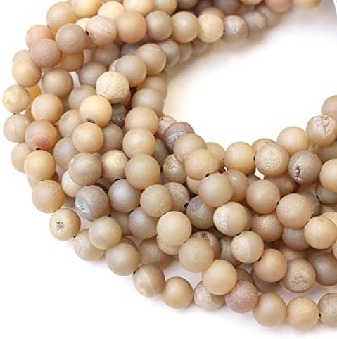 13 inch Strand of Natural gem Electroplated Peach, 8 mm Round Smooth Beads for DIY Jewelry Making. | Beads_03629