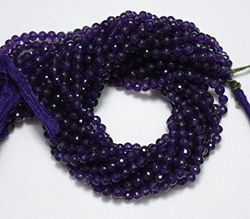 10 Strands, Amethyst Rondelle Beads, Amethyst Gem Stone, 4.5mm Beads, Faceted Rondelle, Gemstone Beads, 13.5 Inch