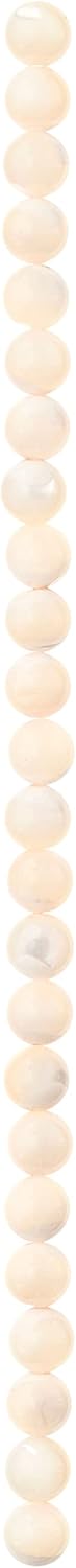 Bead Landing 7mm Light Pink Mother of Pearl Round Beads, 12 Pack