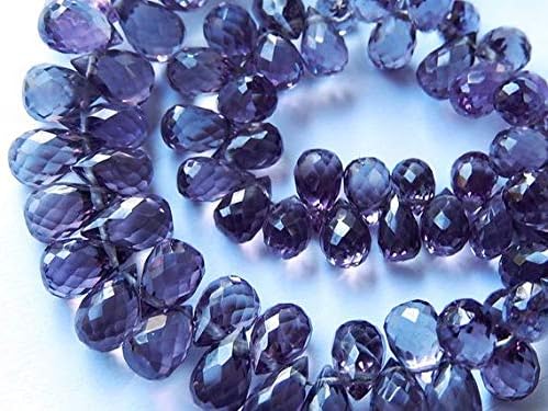 LOVEKUSH LKBEADS Mystic Purple Topaz Gemstone. Semi Precious Gemstone Bead. Faceted Teardrop Briolette, 8mm 9pcs Code-HIGH-67623