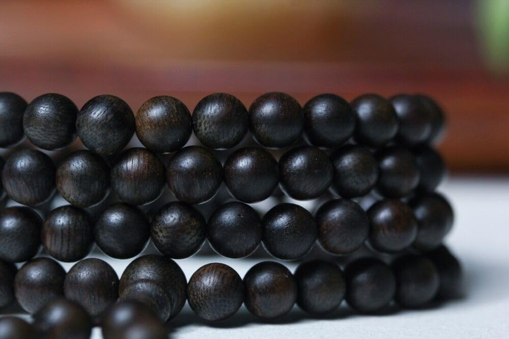 Agarwood 7mm Genuine Brunei Black Chess Sinker Grade Agarwood Skewers Buddha Beads Rosary