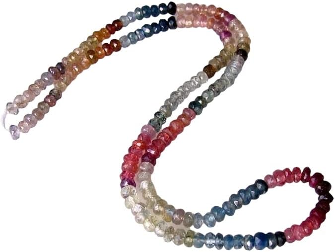 73cts (158 Beads) Fancy Natural Sapphire Faceted Bead Strand 100485C for Jewelry Making
