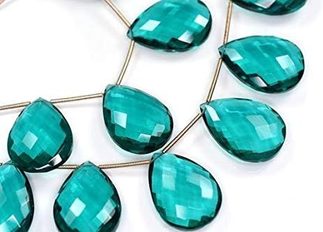 AAAA 18x25mm 3Matched Pairs Paraiba Florite Rama Green Quartz Microfaceted Large Pear Briolette Beads Code-HIGH-58952