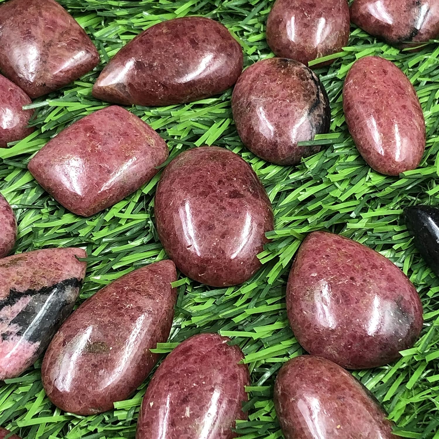 Natural BLACK RHODONITE Gemstone Loose Cabochon Lot For Jewelry Making, Loose Gemstone For Ring, Earring & Pendant Necklace, Jewelry Making Cabochons, Healing Gemstones