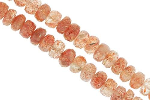 Ombre Orange Sunstone 7mm Faceted Rondelles 13
